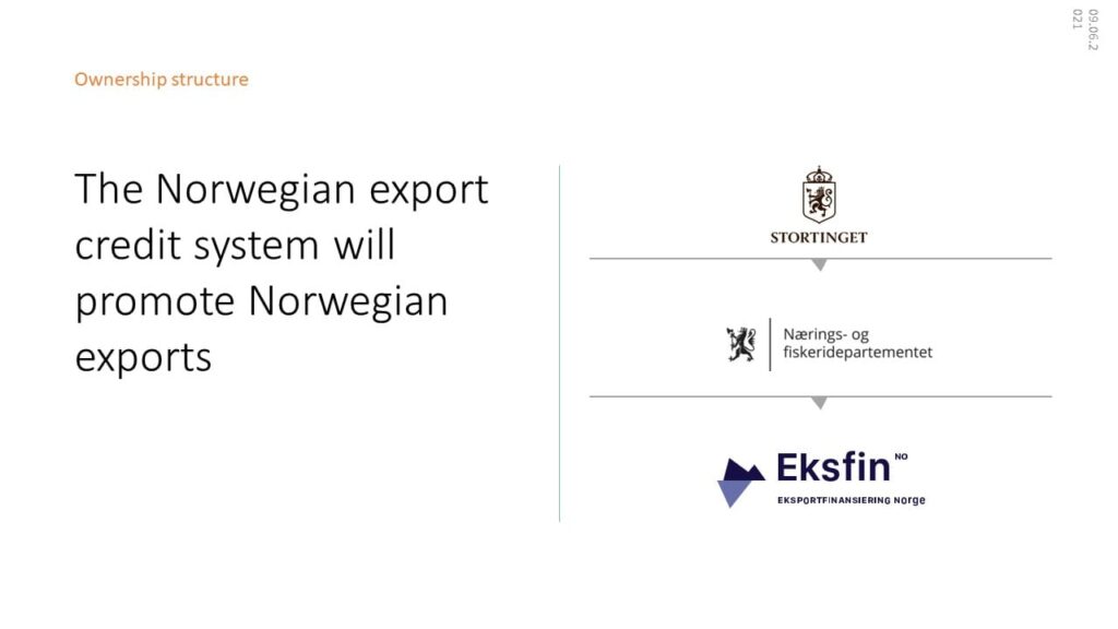 Stortinget, nærings- og fiskeridepatementet, Eksfin